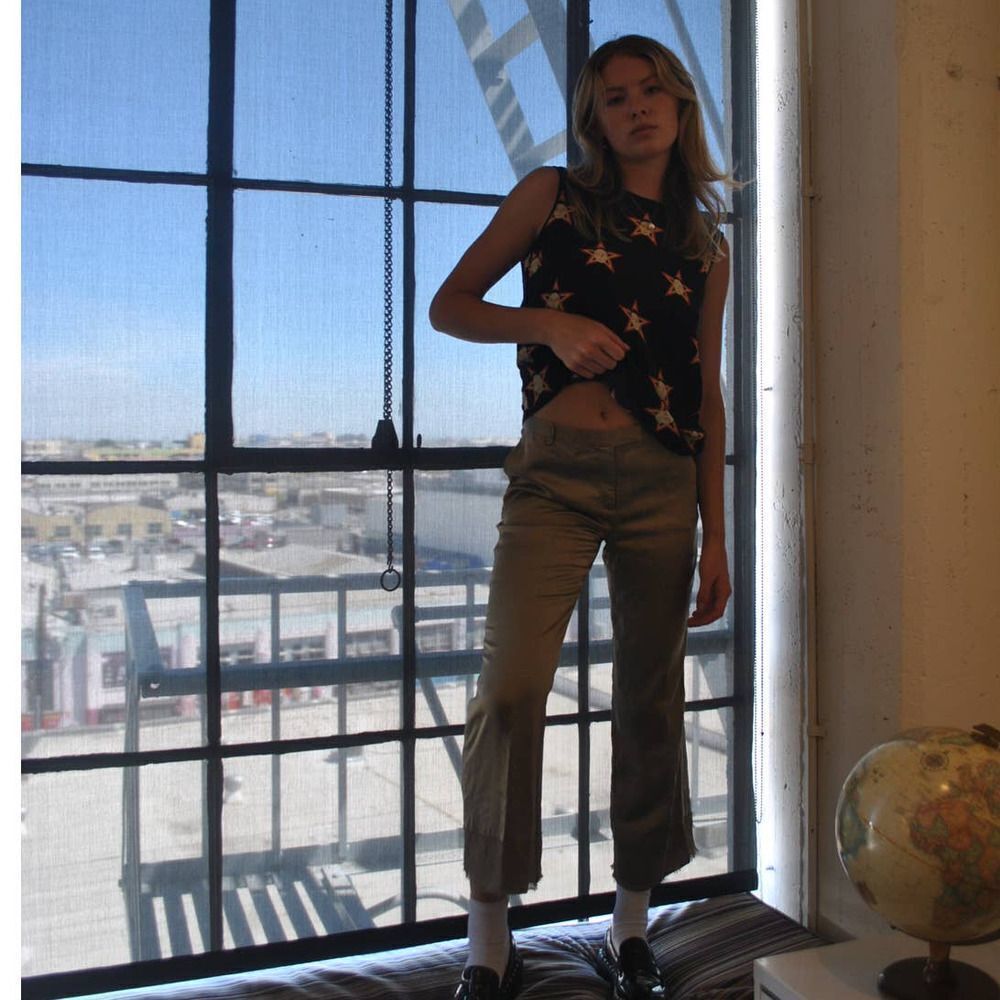 Corinne Sarrut 100% Silk Gold Pants- 40 (US 28)